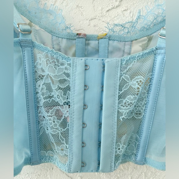 Victoria Secret DREAM ANGELS Unlined Lace-Up Corset Top Lemon Print XS - Picture 8 of 10